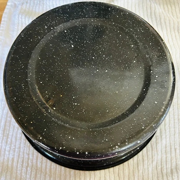 Granite pan with lid, black & white speckled. NEW, never used. - Picture 5 of 6